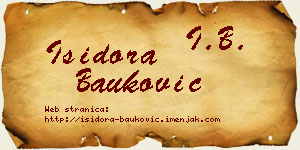 Isidora Bauković vizit kartica
